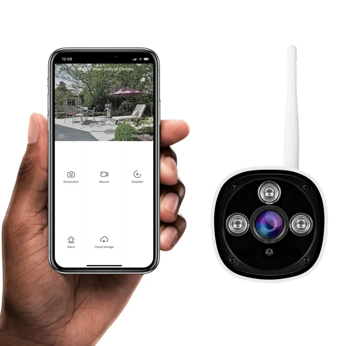 Hombli Slimme Beveiligingscamera Buiten Wifi Full Hd Nachtzicht Wit
