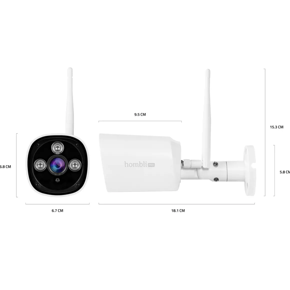 Hombli Slimme Beveiligingscamera Buiten Wifi Full Hd Nachtzicht Wit