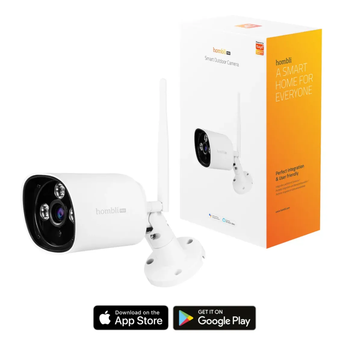 Hombli Slimme Beveiligingscamera Buiten Wifi Full Hd Nachtzicht Wit