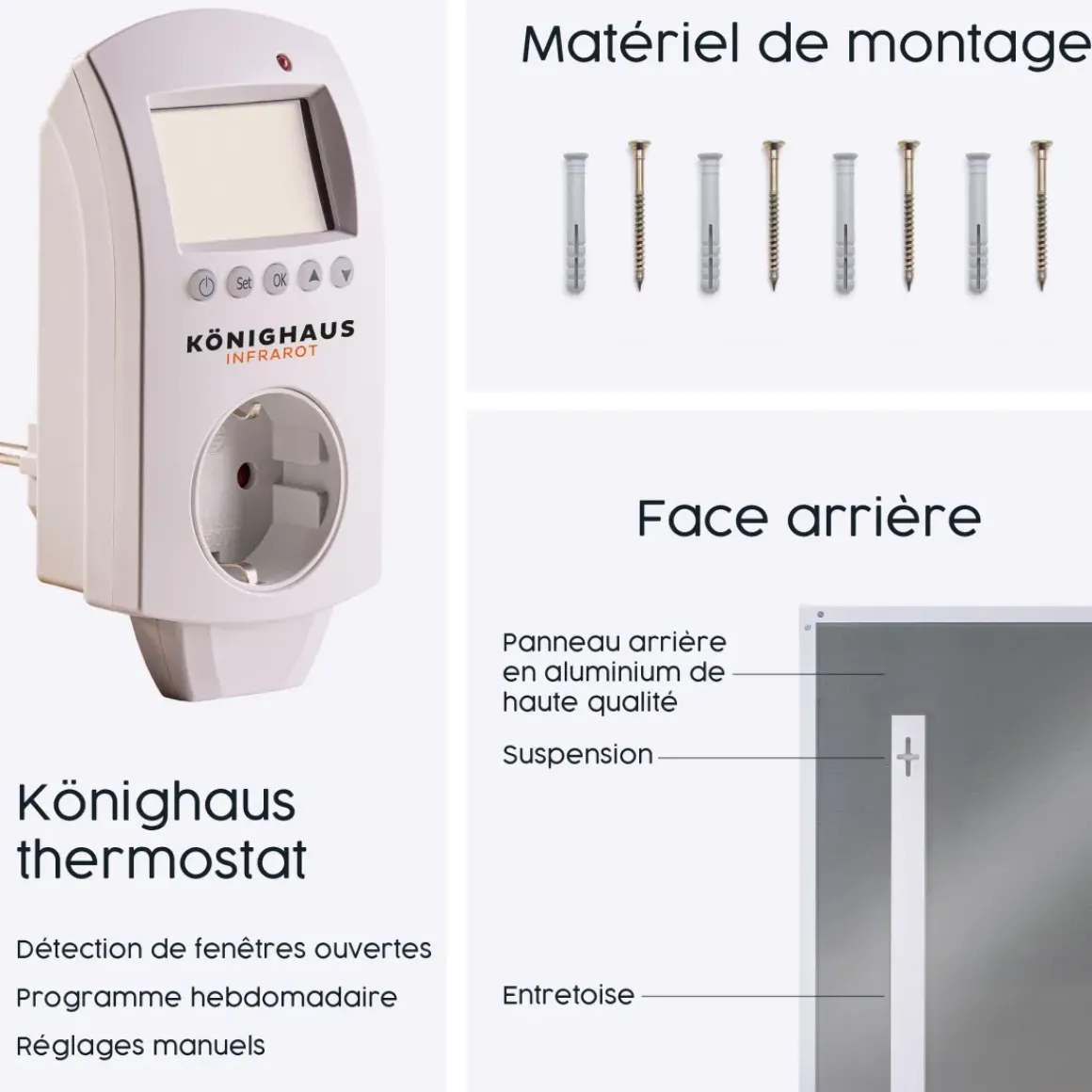 Infrarood Verwarming M-Serie 360W Met Thermostaat