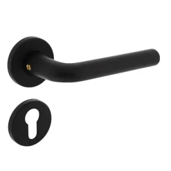 Intersteel Deurklink Op Rozet Derby O50X7Mm + Nokken 7Mm Met Cilinderrozetten Zwart