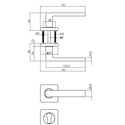 Intersteel Deurklink Op Vierkante Rozet, Nokken 7Mm + Cilinderrozetten Zwart Mat