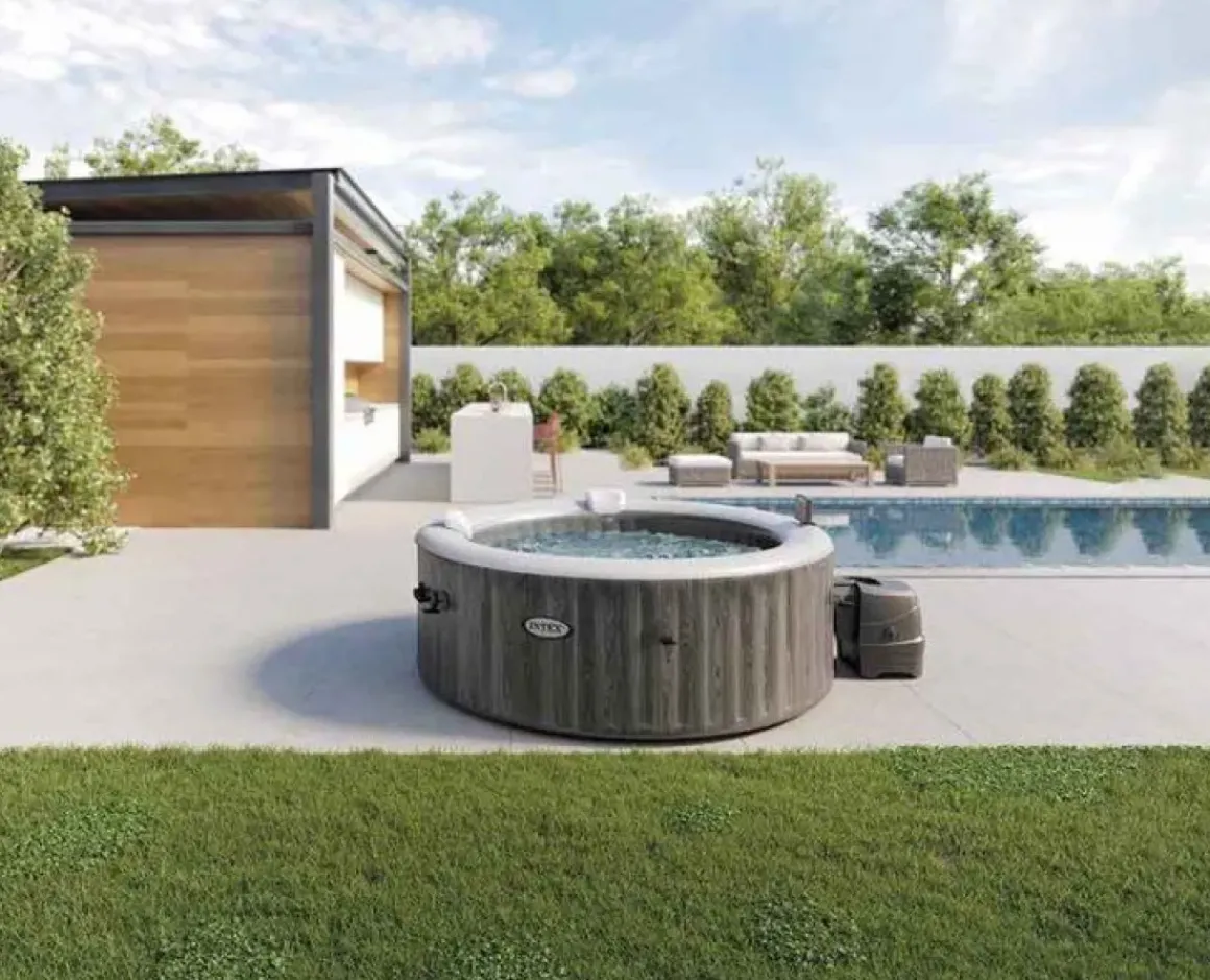 Intex Bubbelbad Purespa Bubble Greywood 4 Personen O196X71Cm