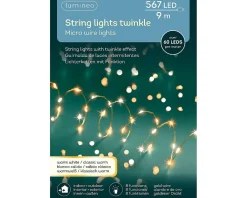 Kerstverlichting (Lumineo) Lichtslinger 567 Micro Led Warm Wit/Klassiek 9M