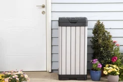 Keter Afvalbak Rockford 124L Grijs 41X41X87,4Cm Buiten