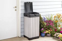 Keter Afvalbak Rockford 124L Grijs 41X41X87,4Cm Buiten