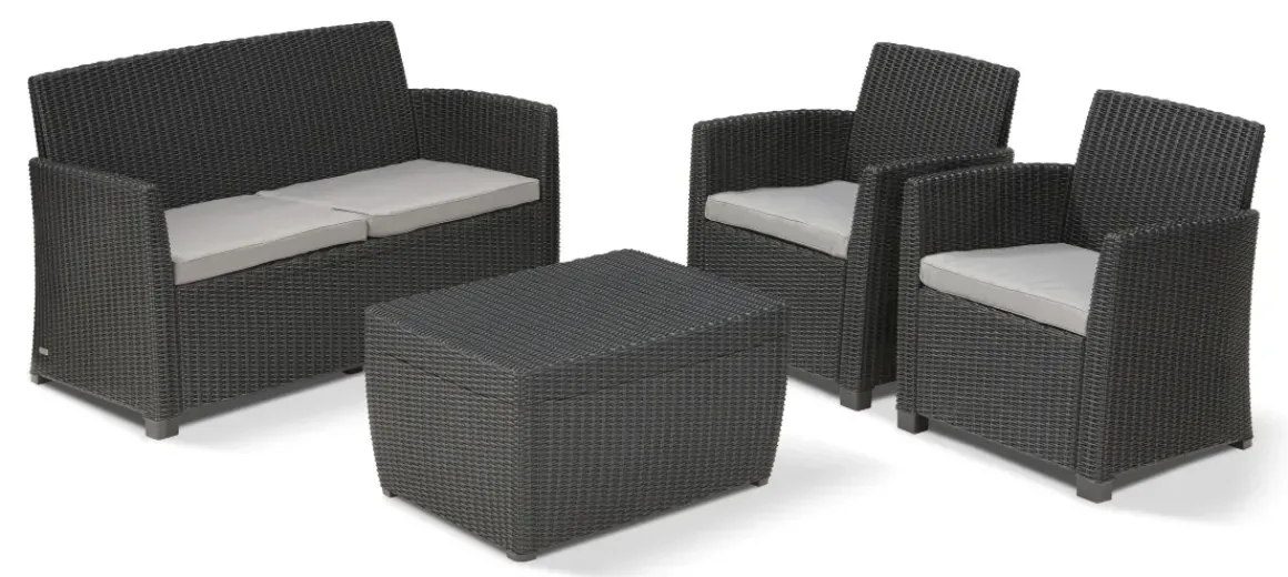 Keter Balkon Loungeset Mia + Opbergbox 4-Delig