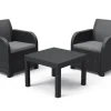 Keter Balkon Loungeset Rosalie + Kussens Wicker 3-Delig