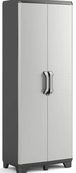 Keter Gear Hoge Opbergkast 39X68X182Cm Zwart/Grijs