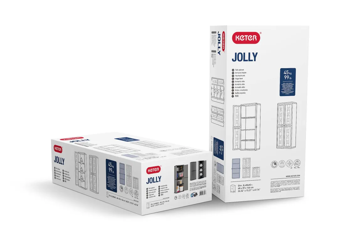 Keter Hoge Kast Jolly Grijs
