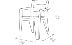 Keter Tuinstoel Julie Grafiet 61,5X58,5X79Cm