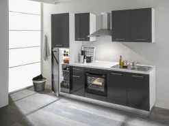 Keukenblok Mara 250Cm Glanzend Zwart