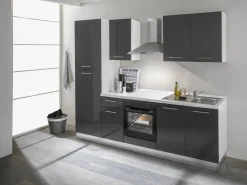Keukenblok Mara 250Cm Glanzend Zwart