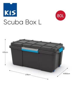 Kis Scuba Box L Zwart Blauw 80L