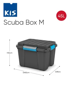 Kis Scuba Opbergbox M - 45L Zwart/Blauwe