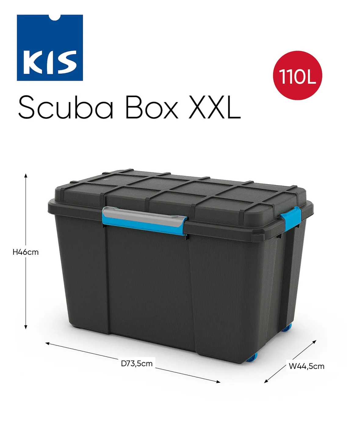 Kis Scuba Opbergbox Xl 110L Zwart/Blauwe