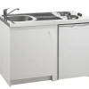 Kitchenette Eco Aanrecht Rvs 120X60X5Cm Met 2 Ingebouwde Kookplaten 2X1500W
