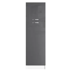 Kolomkast Keuken Delice 60X204Cm 2 Deuren Hoogglans Grijs