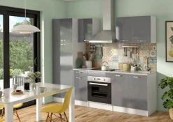 Kolomkast Keuken Delice 60X204Cm 2 Deuren Hoogglans Grijs