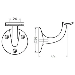 Leuninghouder Zwart - Opschroef - Hol Zadel - 7 Stuks - 3500-70