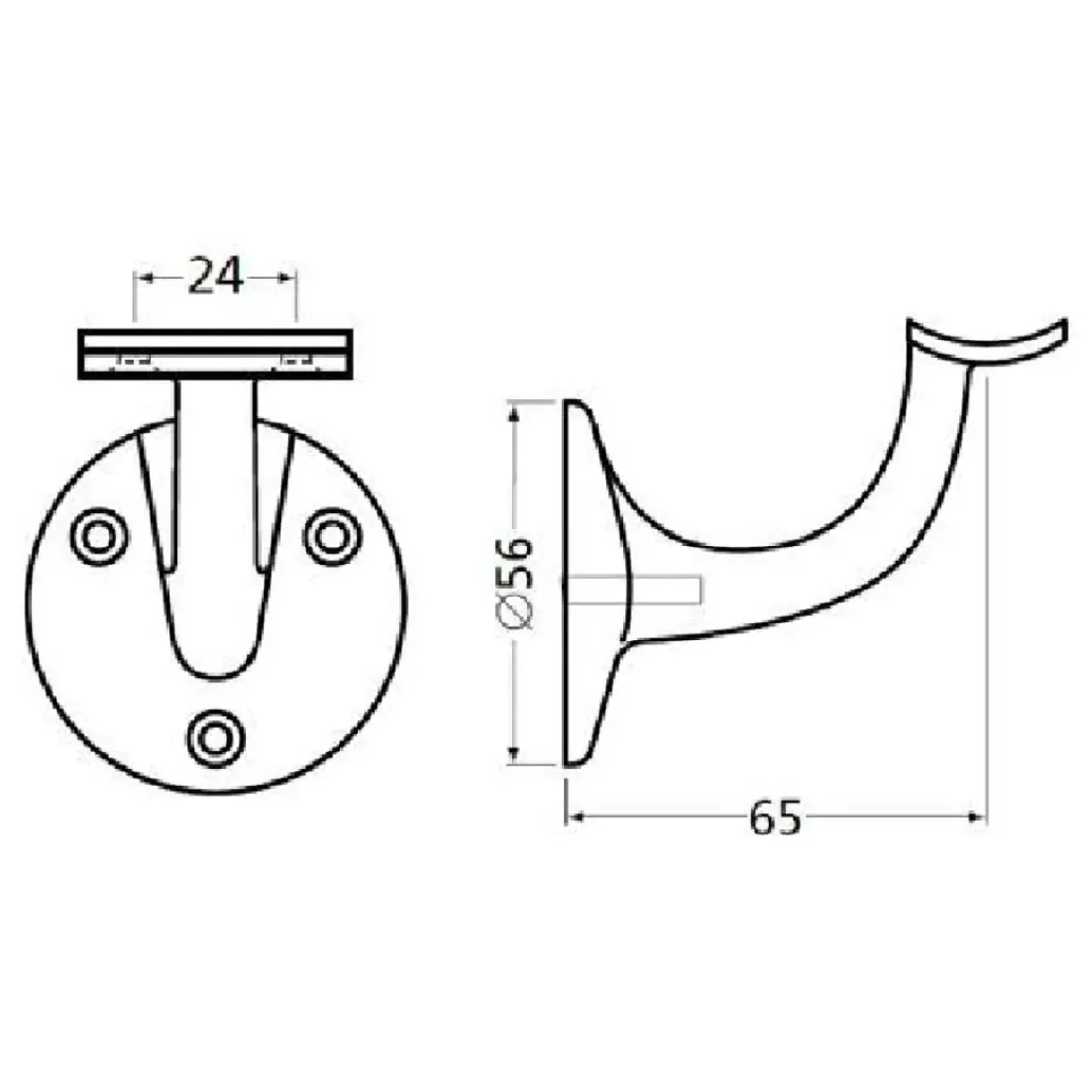 Leuninghouder Zwart - Opschroef - Hol Zadel - 7 Stuks - 3500-70