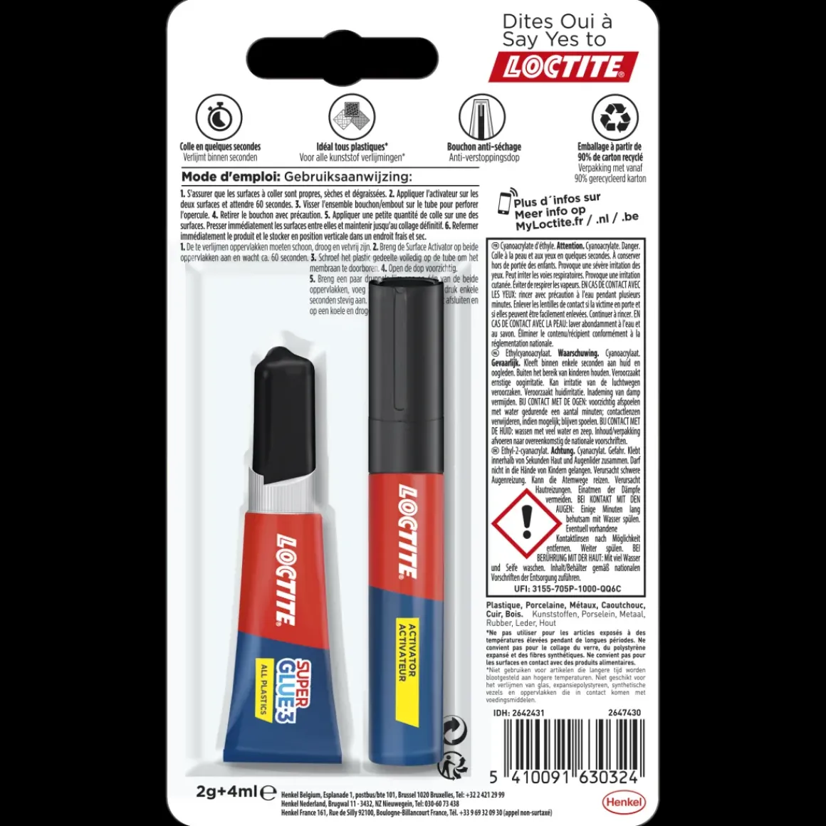 Loctite Secondelijm Super Glue-3 All Plastics 2Gr+4Ml