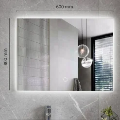 Lomazoo Badkamerspiegel Bryce Met Led Verlichting 60 X 80 Cm