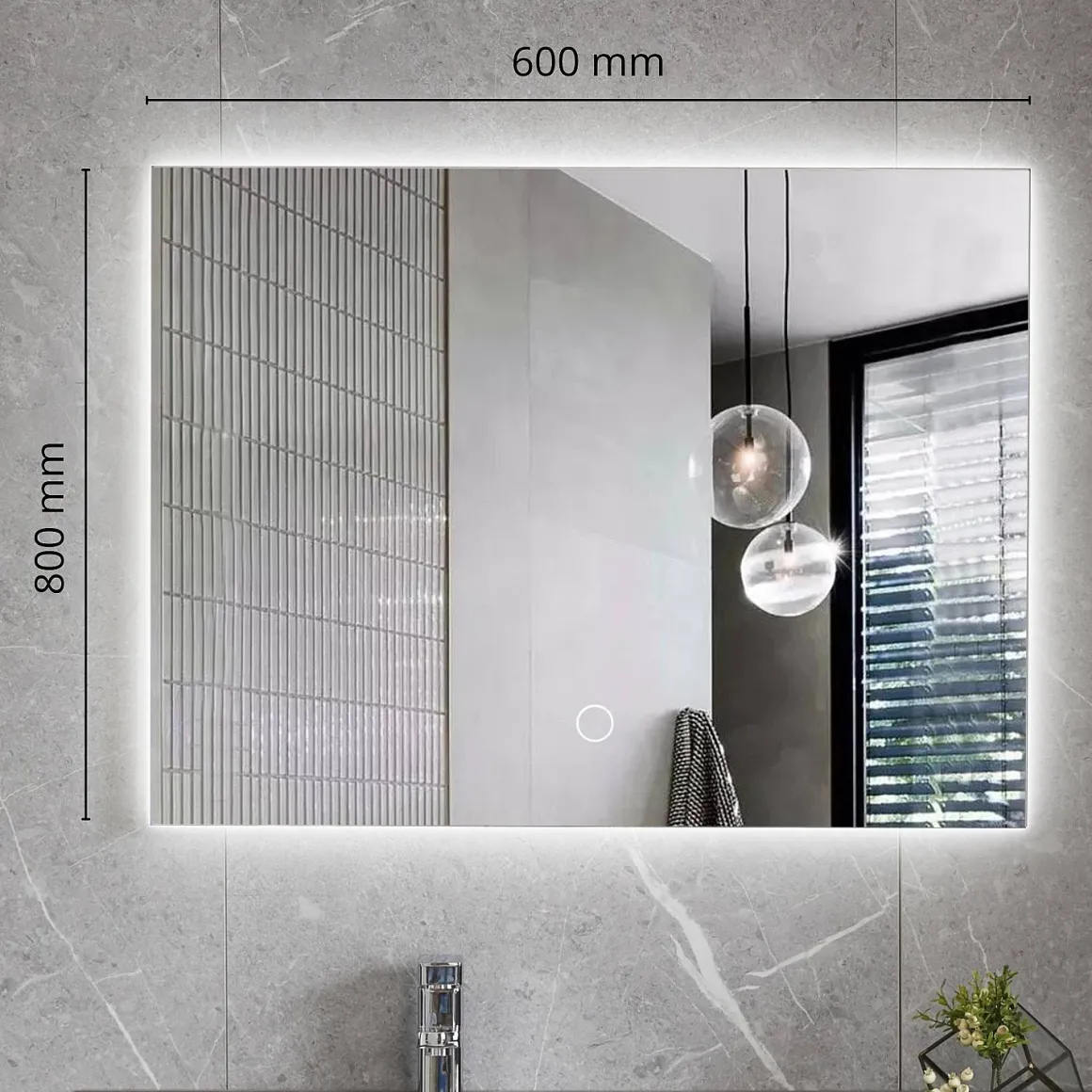 Lomazoo Badkamerspiegel Bryce Met Led Verlichting 60 X 80 Cm