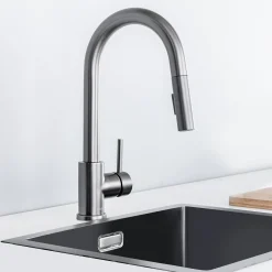 Lomazoo Keukenkraan Met Uittrekbare Uitloop Mason Gun Metal Antraciet