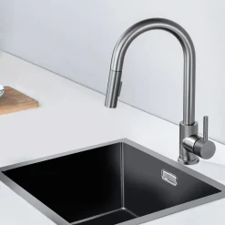 Lomazoo Keukenkraan Met Uittrekbare Uitloop Mason Gun Metal Antraciet