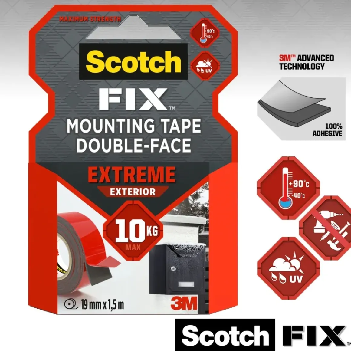 3M Scotch Extreme Montagetape 1,5Mx19Mm