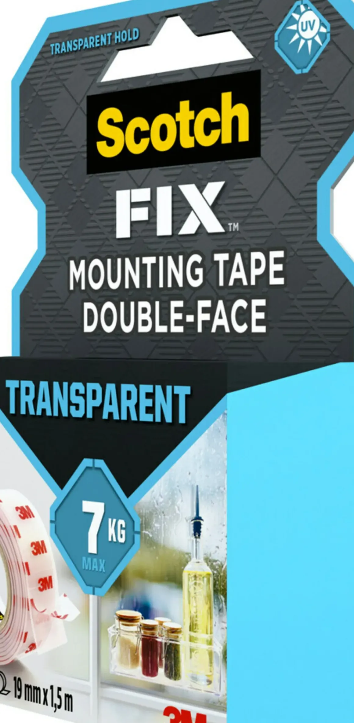 3M Scotch Transparant Montagetape 19Mmx1,5M