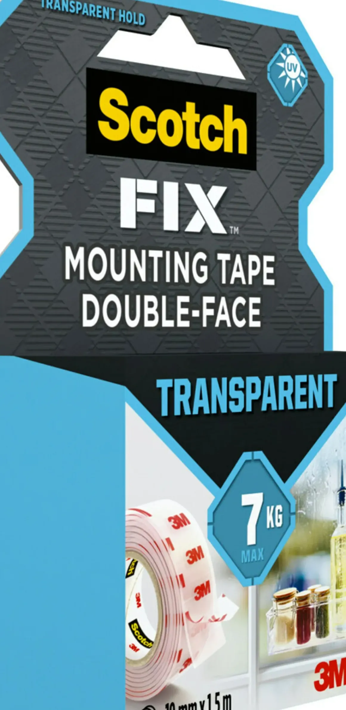 3M Scotch Transparant Montagetape 19Mmx1,5M