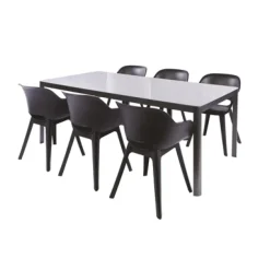 Macari Tuintafel Aluminium/Glas 200X100X75Cm