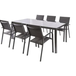 Macari Tuintafel Aluminium/Glas 200X100X75Cm