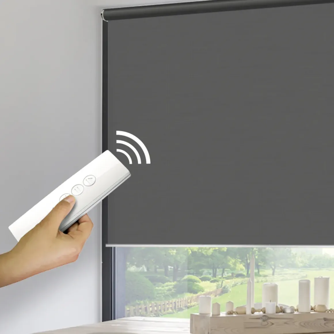 Madeco 1595 Gemotoriseerd Verduisteringsrolgordijn E-Roll Grijs 100X250Cm