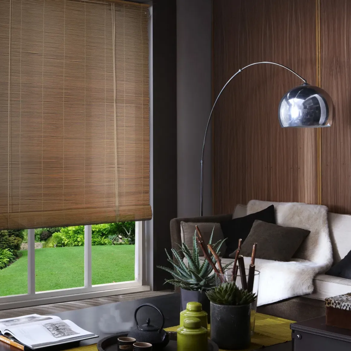 Madeco 7330 Rolgordijn Roll Up Bamboe Caramel 100 X 180 Cm