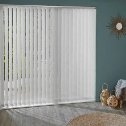 Madeco 3051 Verticale Lamellen 5 Stuks Wit 8,9 X 260 Cm + Rail 250 Cm