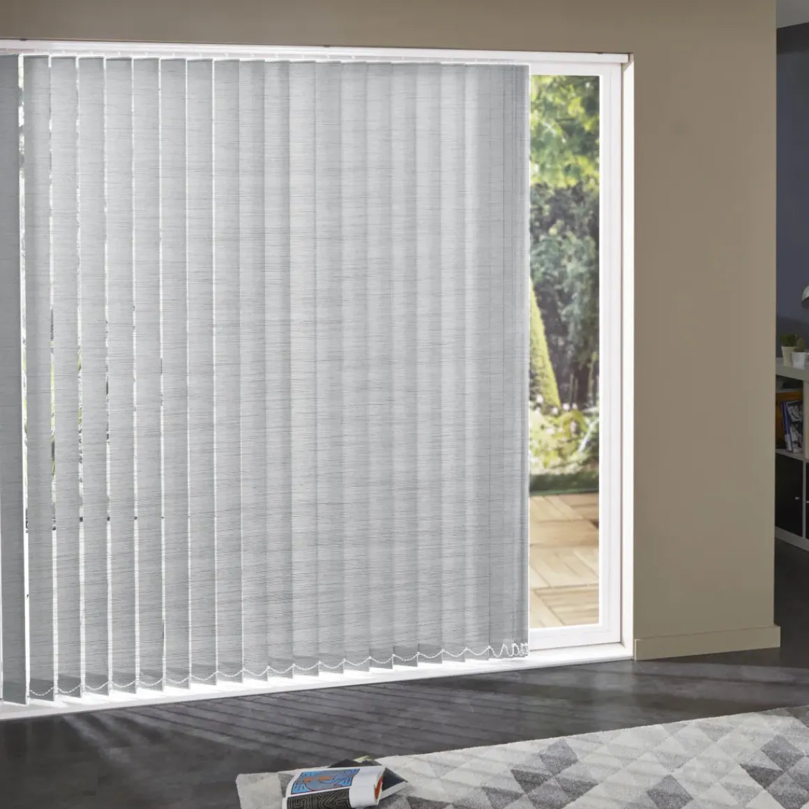 Madeco 3618 Verticale Lamellen Raye 5 Stuks Wit En Grijs 8,9 X 280 Cm