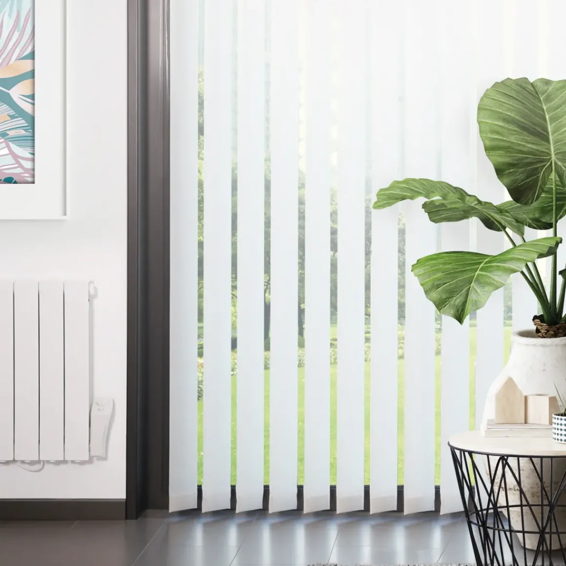 Madeco 4115 Verticale Lamellen Compleet Lichtdoorlatend Wit 12,7 X 260 Cm + Rail 200 Cm