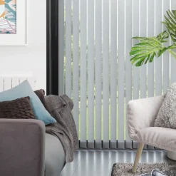 Madeco 4125 Verticale Lamellen Compleet Lichtdoorlatend Grijs 12,7 X 260 Cm + Rail 250 Cm