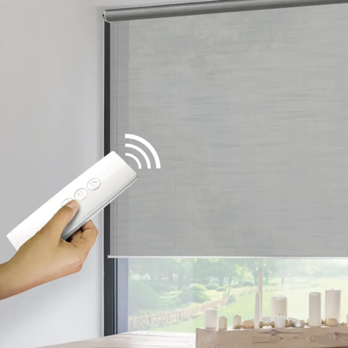 Madeco Grey Gemotoriseerd Lichtdoorlatend Rolgordijn E-Roll Grijs 120X250Cm