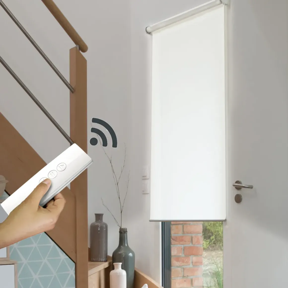 Madeco White Gemotoriseerd Verduisteringsrolgordijn E-Roll Wit Effen 180X250Cm