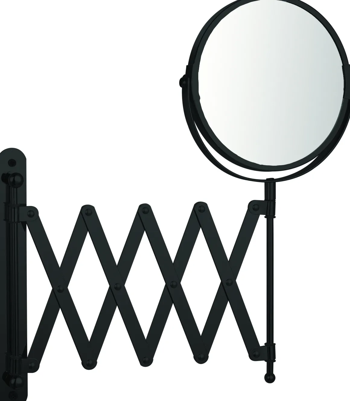 Make-Up Spiegel Rond 3X Vergrotend Uittrekbaar Zwart O15Cm