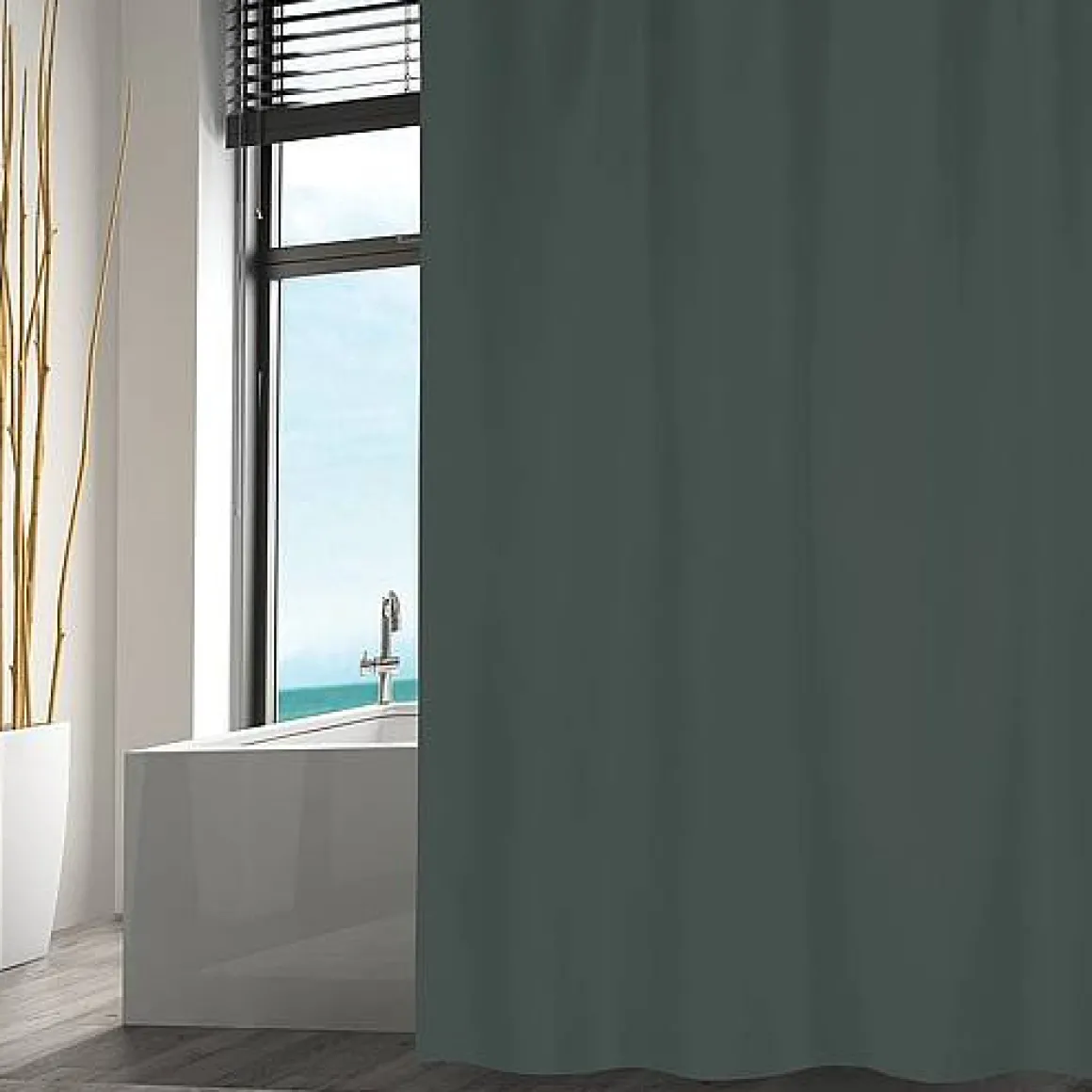 Msv Douchegordijn Polyester 180X200Cm Donkergroen