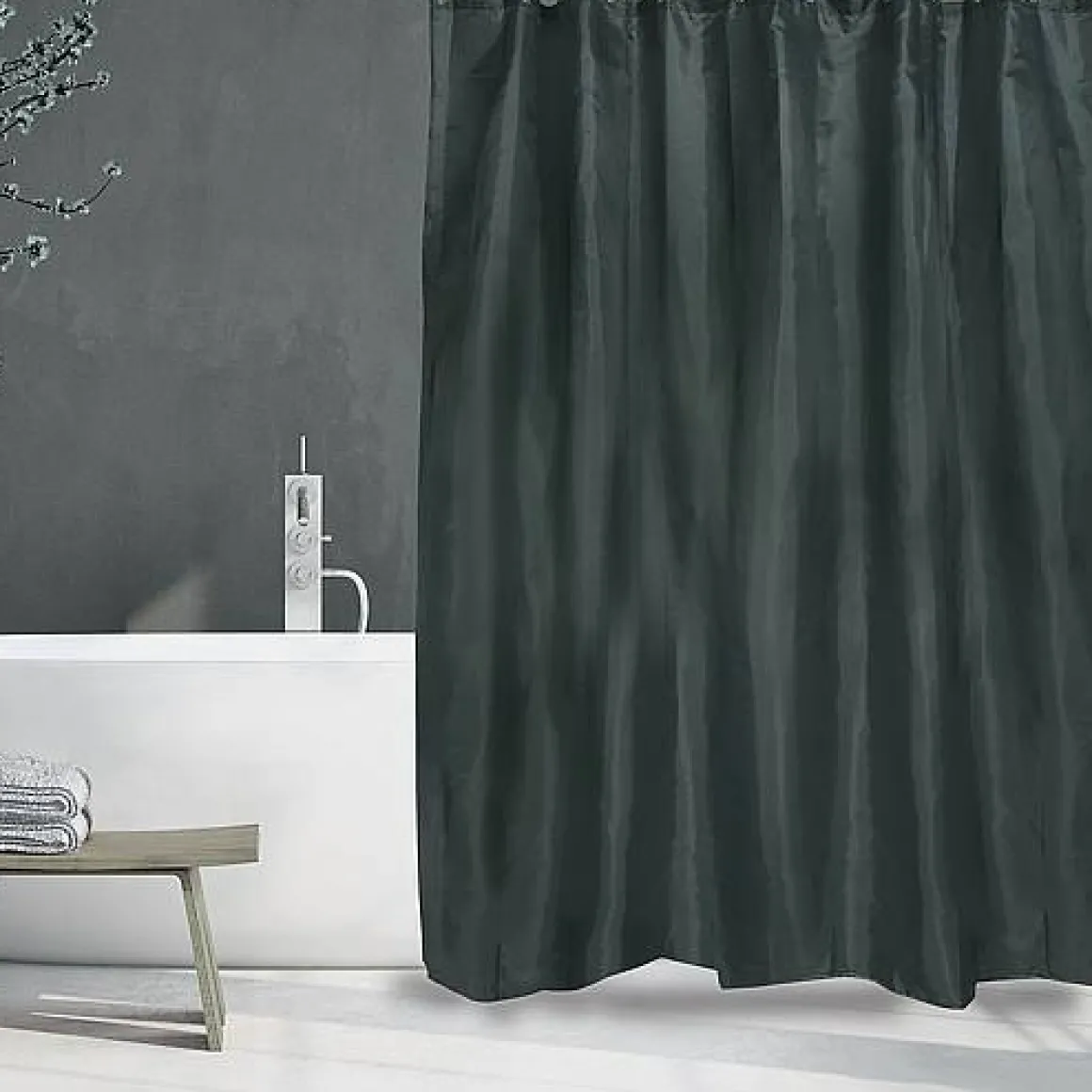 Msv Douchegordijn Polyester 180X200Cm Donkergroen
