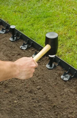 Nature Grasranden Pp/Pe Zwart 100X4,5Cm 4 Stuks
