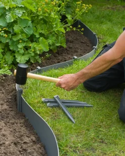 Nature Grondpennen Voor Tuinborder Polyethyleen Grijs 1,9X1,8X26,7Cm 10 Stuks
