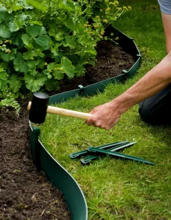 Nature Grondpennen Voor Tuinborder Polyethyleen Groen 1,9X1,8X26,7Cm 10 Stuks