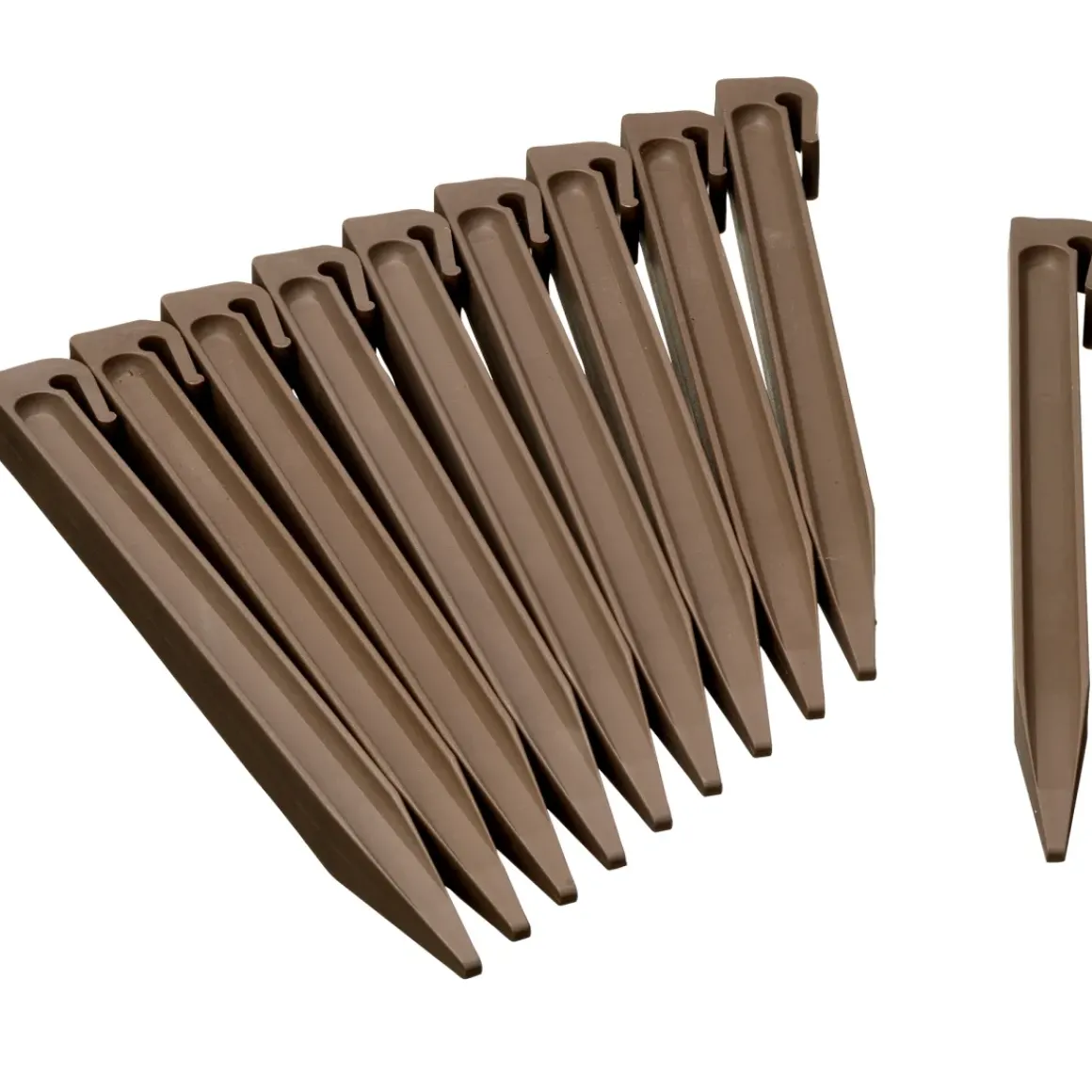 Nature Grondpennen Voor Tuinborder Polyethyleen Taupe 1,9X1,8X26,7Cm 10 Stuks